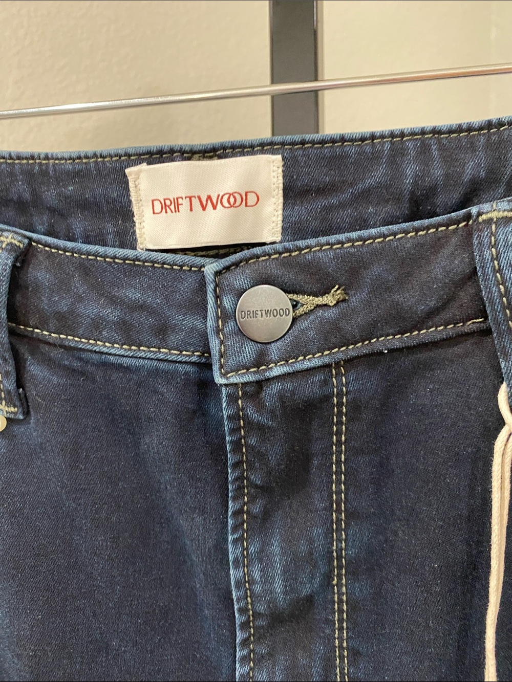 Driftwood Anthropologie Embroidered Wide-Leg Dark Blue Women’s Jeans W33” L32.5” - Picture 6 of 8